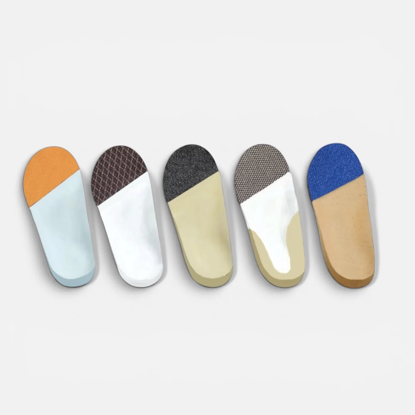 Amfit EVA blank options, milled orthotics with top covers